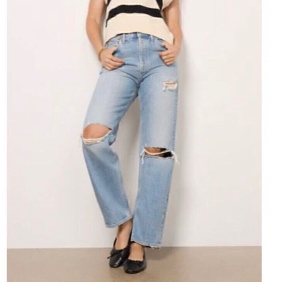 AGOLDE 90s Loose Straight Fit Jeans 26 Fallout Wash Ripped Distressed  A069C-811 - Picture 1 of 12